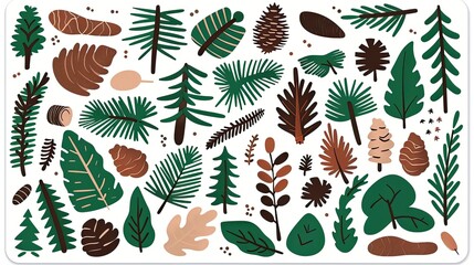 Sticker - seamless pattern with trees