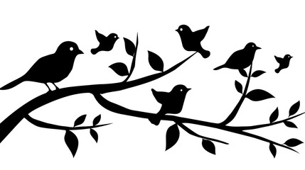 Wall Mural - birds on branches