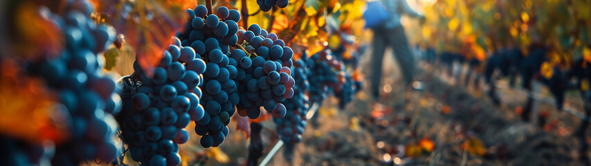 Wall Mural - A close up of a bunch of blue grapes