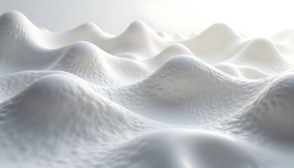 White abstract sculpture with organic, flowing shapes，a light  background