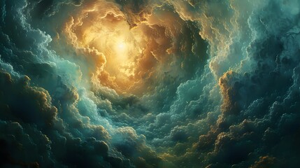 Poster - Golden Light Through Clouds.