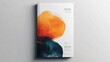 © Songsak - Abstract Art Book Cover with Vibrant Orange and Blue Watercolor Design on Minimalist Background
