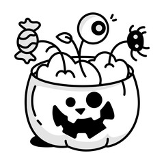 Sticker - A sketchy style icon of halloween 

