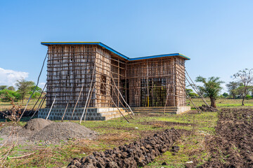 South Ethiopia,
traditional wooden house construction.