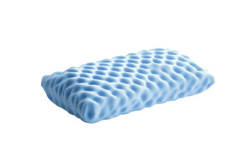 Comfortable blue memory foam pillow with a unique wave pattern, perfect for a restful sleep. Ideal for both neck and head support.