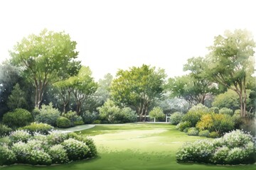 Canvas Print - Garden lawn landscape outdoors.