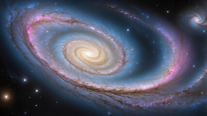 Wall Mural - low contrast spiral galaxy in deep space the galaxy should be vast background