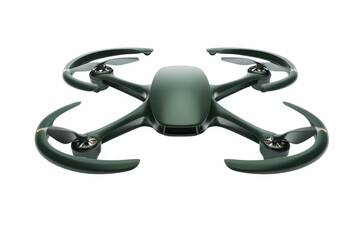 Modern quadcopter drone with sleek design, isolated on transparent background. High-tech UAV for aerial photography and videography.