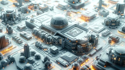 Leinwandbilder - 3D Modeling of Technology merging with currency in a global financial system.,Conceptual architecture. Generative AI.
