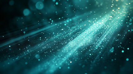 Wall Mural - turquoise abstract background, turquoise bright neon rays and glowing lines. ai generative