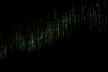 Poster - Green computer code backgrounds light black.