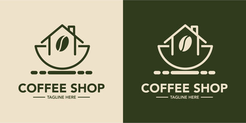 Wall Mural - Minimalist coffee shop logo symbol. Coffee store logo template. Cafe logo simple design