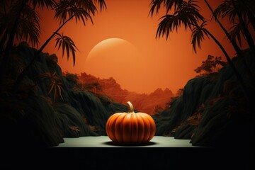 Canvas Print - Pumpkin chinese Style pumpkin outdoors nature.