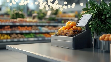 supermarket checkout, economic transaction, 3d illustration