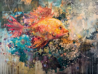 Canvas Print - Fish in aquarium