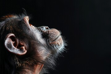 a close up of a monkey with its mouth open