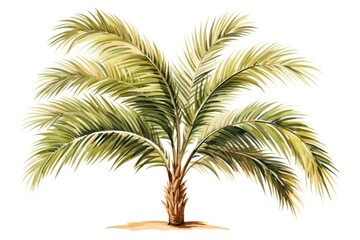 Poster - Young palm true plant tree white background.