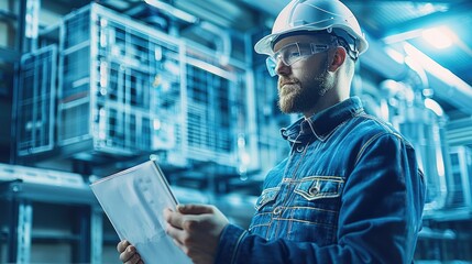 Aufkleber - Engineers conducting energy audits, eco-friendly building, energy-saving strategies, modern urban environment, crisp and clear visuals. Generative AI.