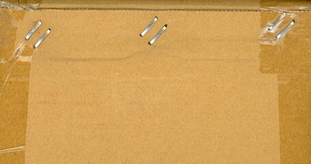 Poster - brown corrugated cardboard texture background