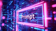 © Jan - Neon Futuristic AI prompt illustration. High-tech background concept. Ready to use command prompt box