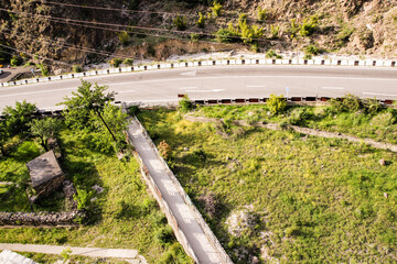 Top view of the mountain road.