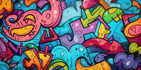 Vibrant Abstract Mural in Urban Setting created by ai