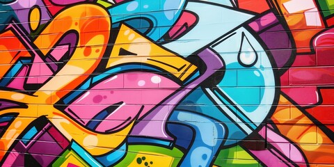 Wall Mural - Vibrant Abstract Mural in Urban Setting created by ai