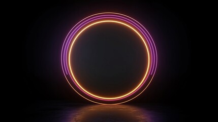 Canvas Print - Futuristic Animated Glowing Circular Light Design