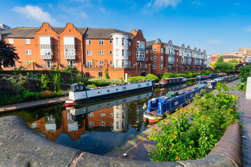 Sticker - Birmingham old canal on a summer day. England