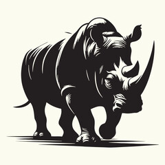 Sticker - Rhinoceros silhouette vector illustration design