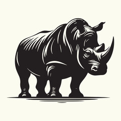 Poster - Rhinoceros silhouette vector illustration design