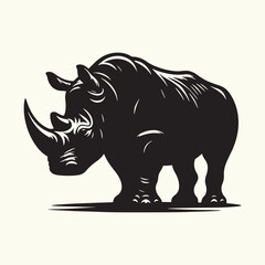 Sticker - Rhinoceros silhouette vector illustration design