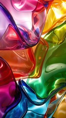 Poster - A vibrant abstract composition of colorful, glossy shapes and curves.