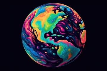 Sticker - Pattern sphere planet earth.