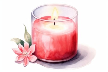 Wall Mural - Candle flower white background creativity.