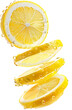 © Daniel - Sliced lemon citrus fruit with water drops isolated on transparent background. Full depth of field.