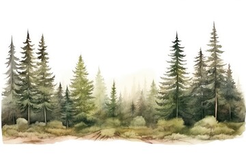 Wall Mural - Forest land landscape outdoors.