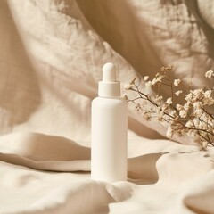 Poster - Serum bottle  white container cosmetics.