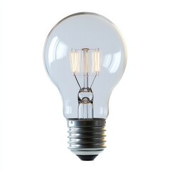 A single light bulb clipart, energy element, LED style, isolated on white background