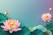 © Pham Ty - Greeting card, backdrop, wall paper art. Soft colorful beautiful lotus flowers design background banner template blank space is required