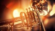 © Prapan - Abstract close-up of a classic brass trumpet,