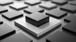 © Keattipoom - Modern Geometric Composition of Black Square on White Box in High-Contrast Lighting - Abstract 3D Rendering with Symmetrical Layout
