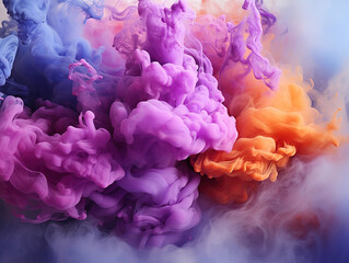 Wall Mural - Wonderful Realistic purple smoke on black background