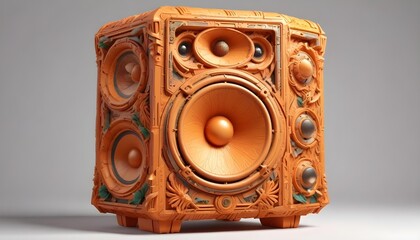 Orange summer music speaker