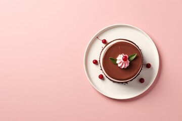 Sticker - Mousse cake dessert mousse plate.