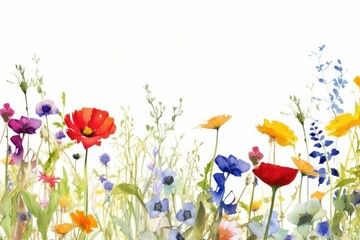 Wall Mural - Wildflower boarder backgrounds outdoors nature.