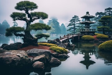 Sticker - Japanese garden outdoors nature plant.