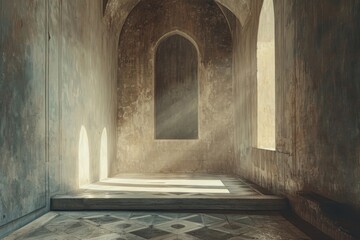 Poster - Castle architecture building corridor.