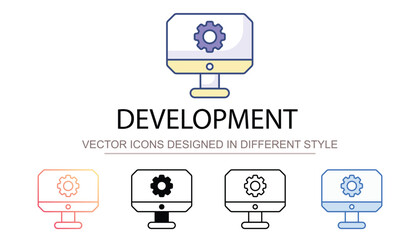 Development icon design with white background stock illustration