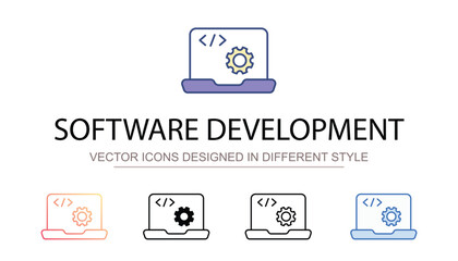 Software Development icon design with white background stock illustration